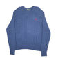Mens Blue Ralph Lauren Tussah Silk Cable Knit Crewneck Jumper