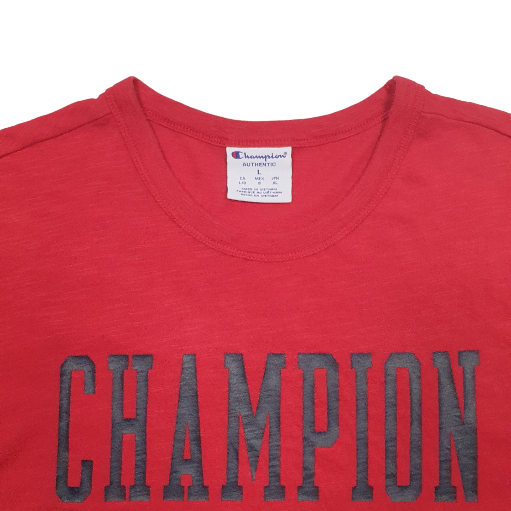 Mens Red Champion  Short Sleeve T Shirt