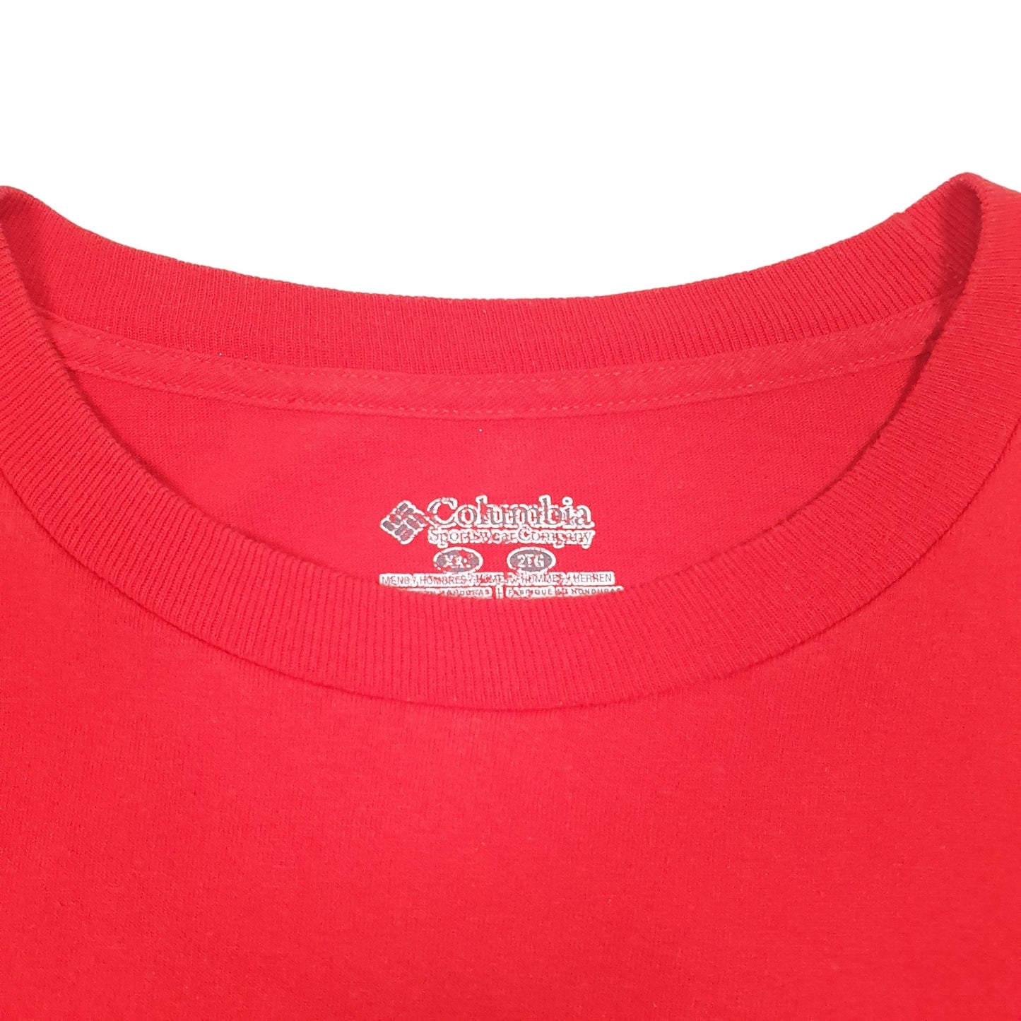 Mens Red Columbia Sportswear Spellout Short Sleeve T Shirt