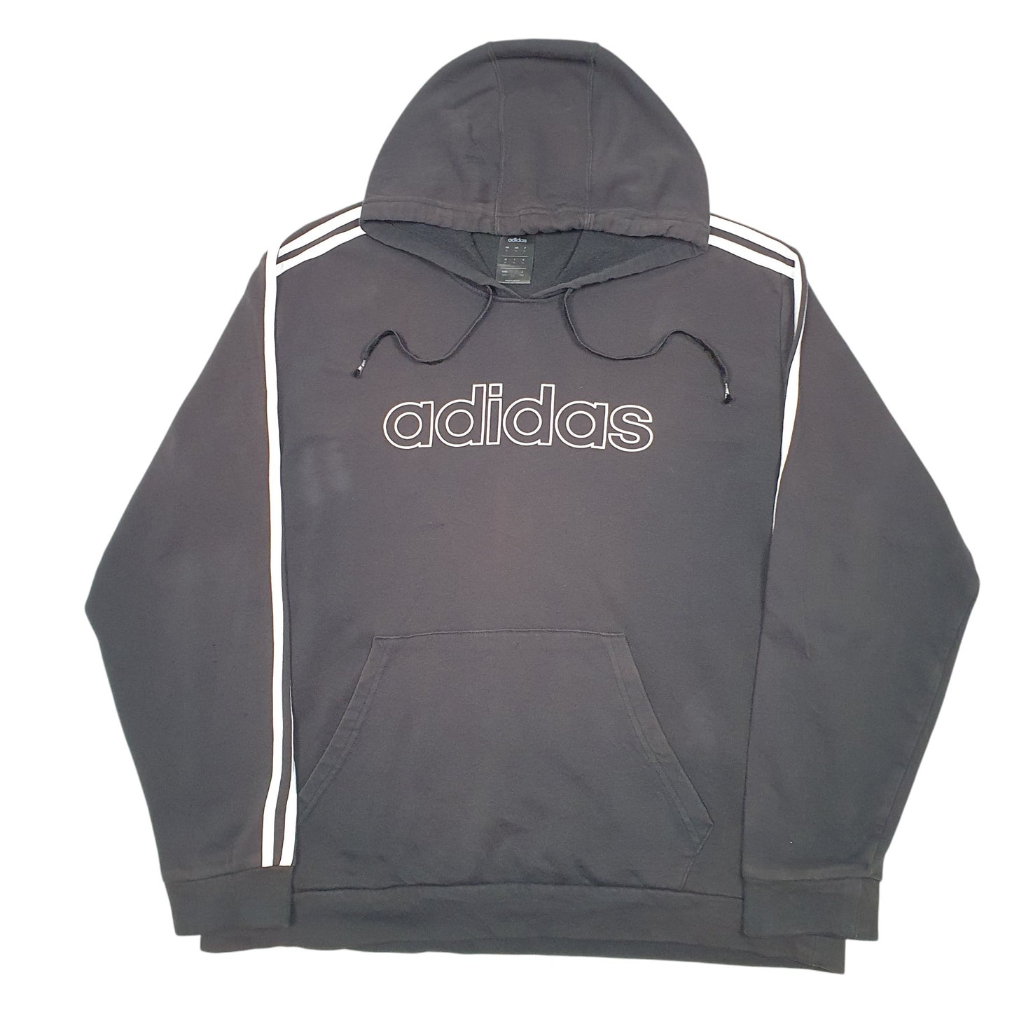Mens Black Adidas Spellout Hoodie Jumper