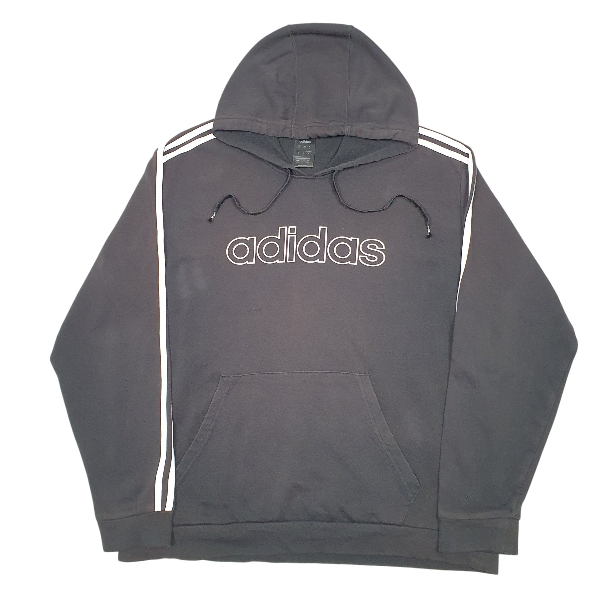 Mens Black Adidas Spellout Hoodie Jumper