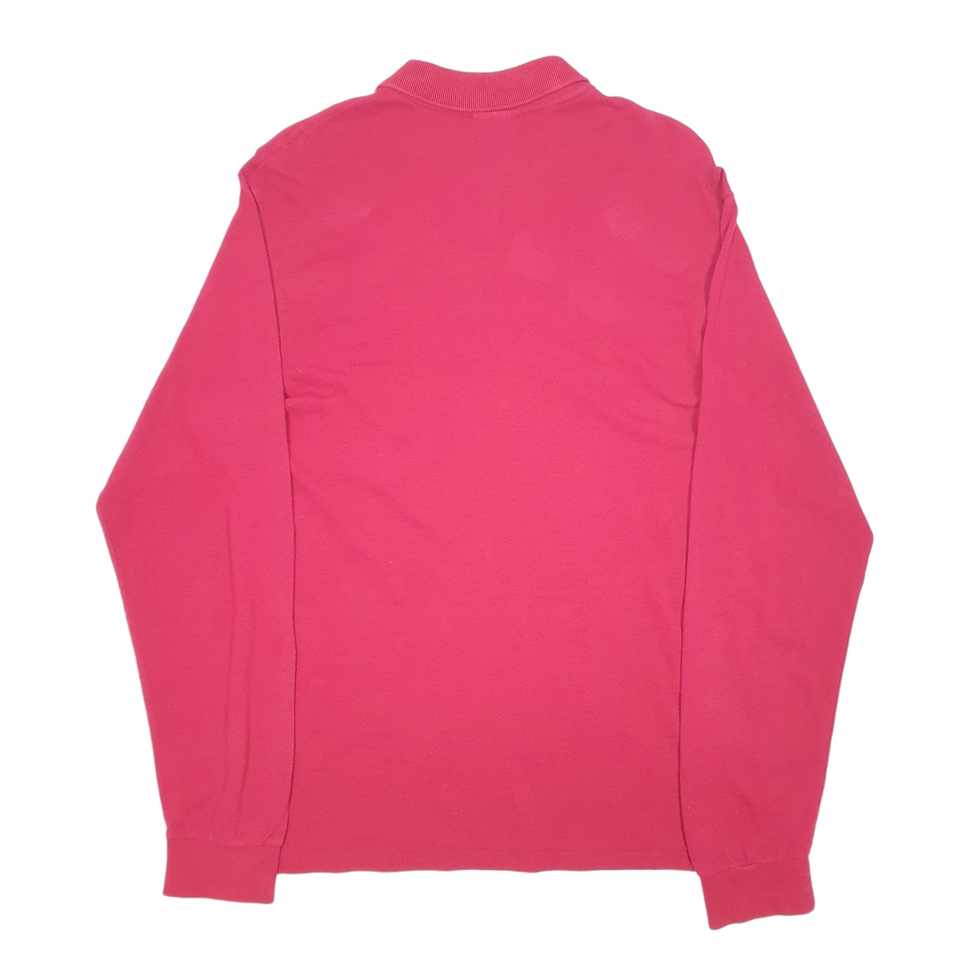 Mens Burgundy Lacoste  Long Sleeve Polo Shirt