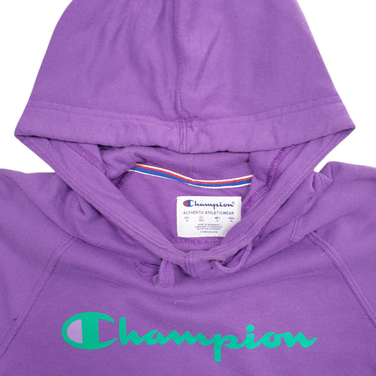 Womens Purple Champion Spellout Hoodie Jumper