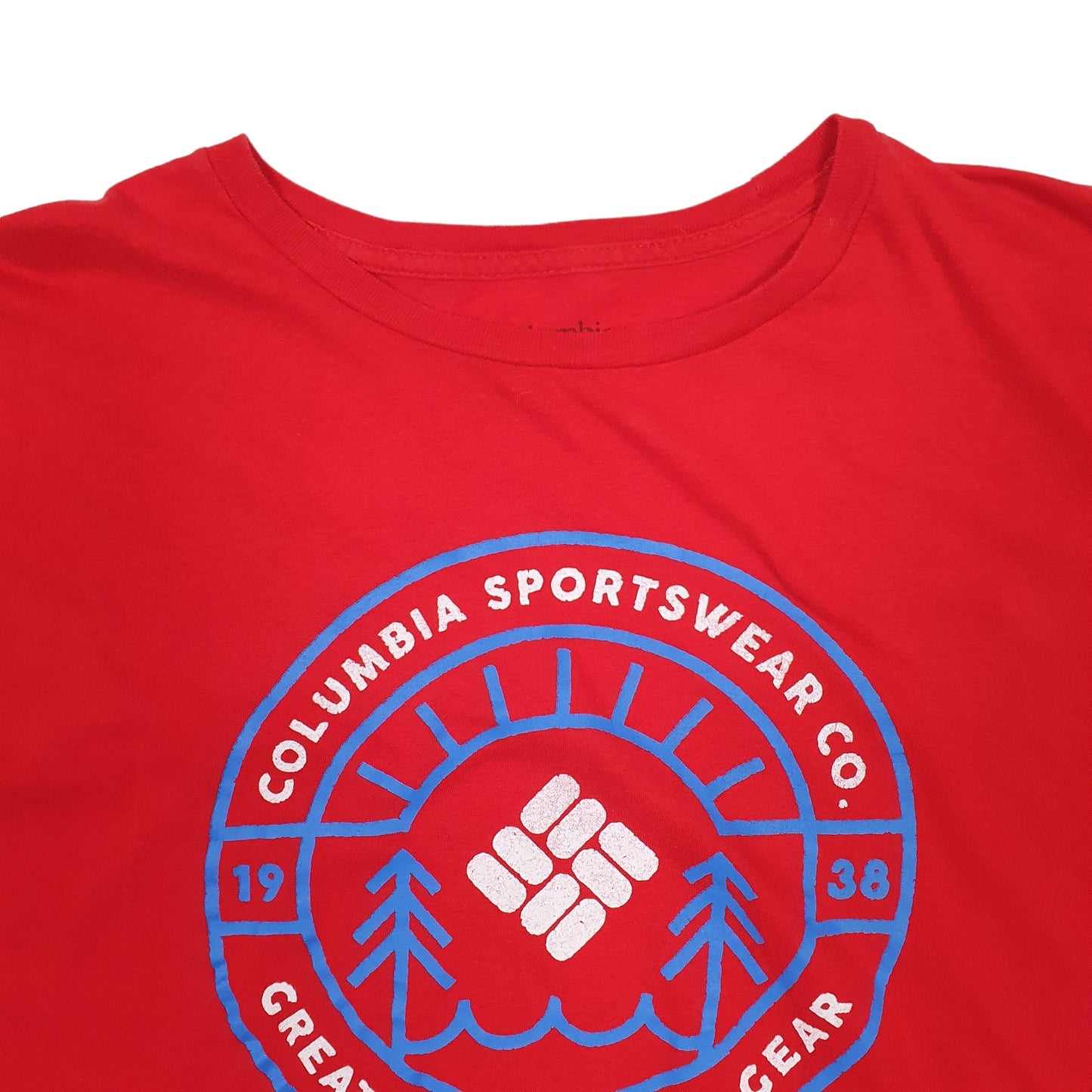 Mens Red Columbia Sportswear  Short Sleeve T Shirt