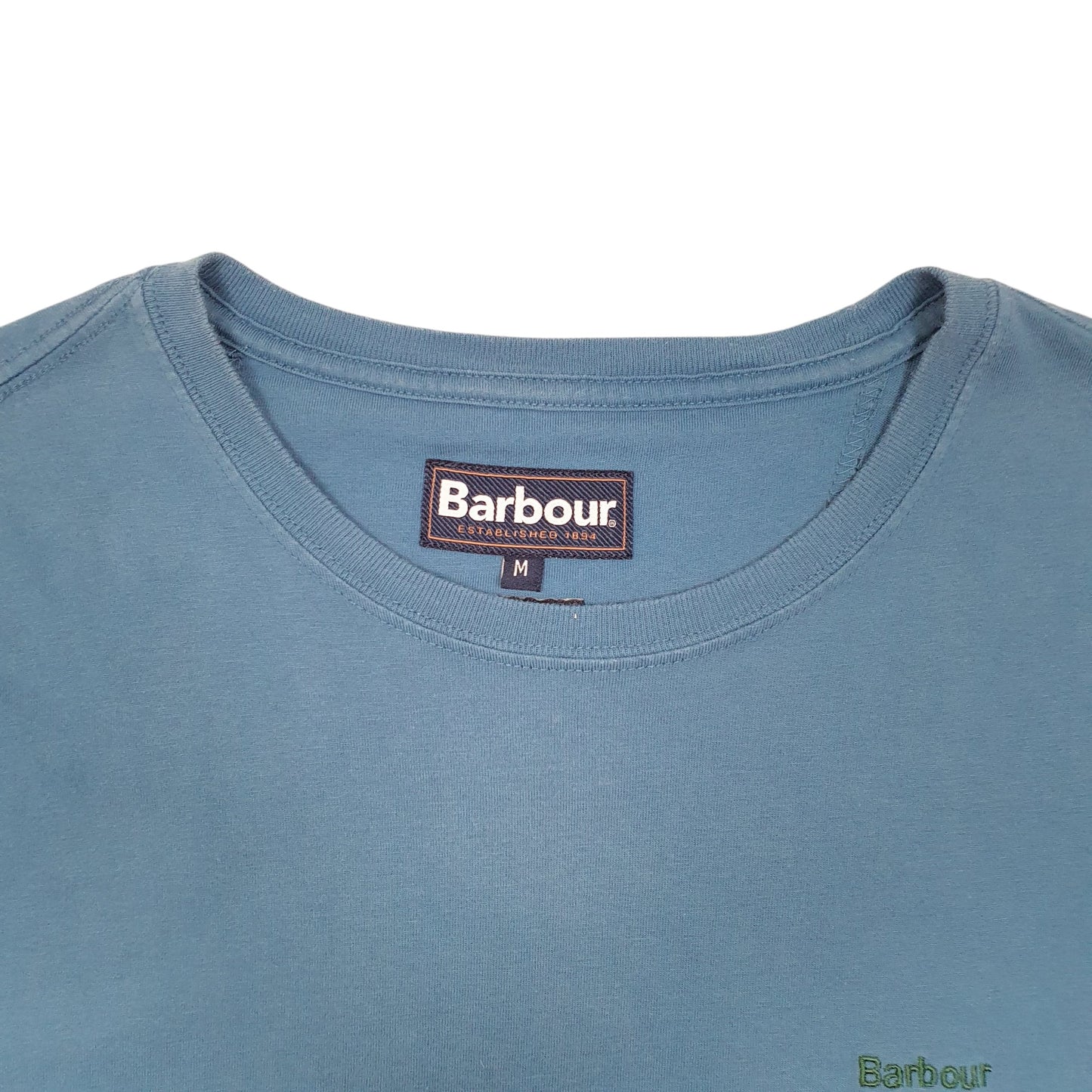 Mens Blue Barbour  Short Sleeve T Shirt