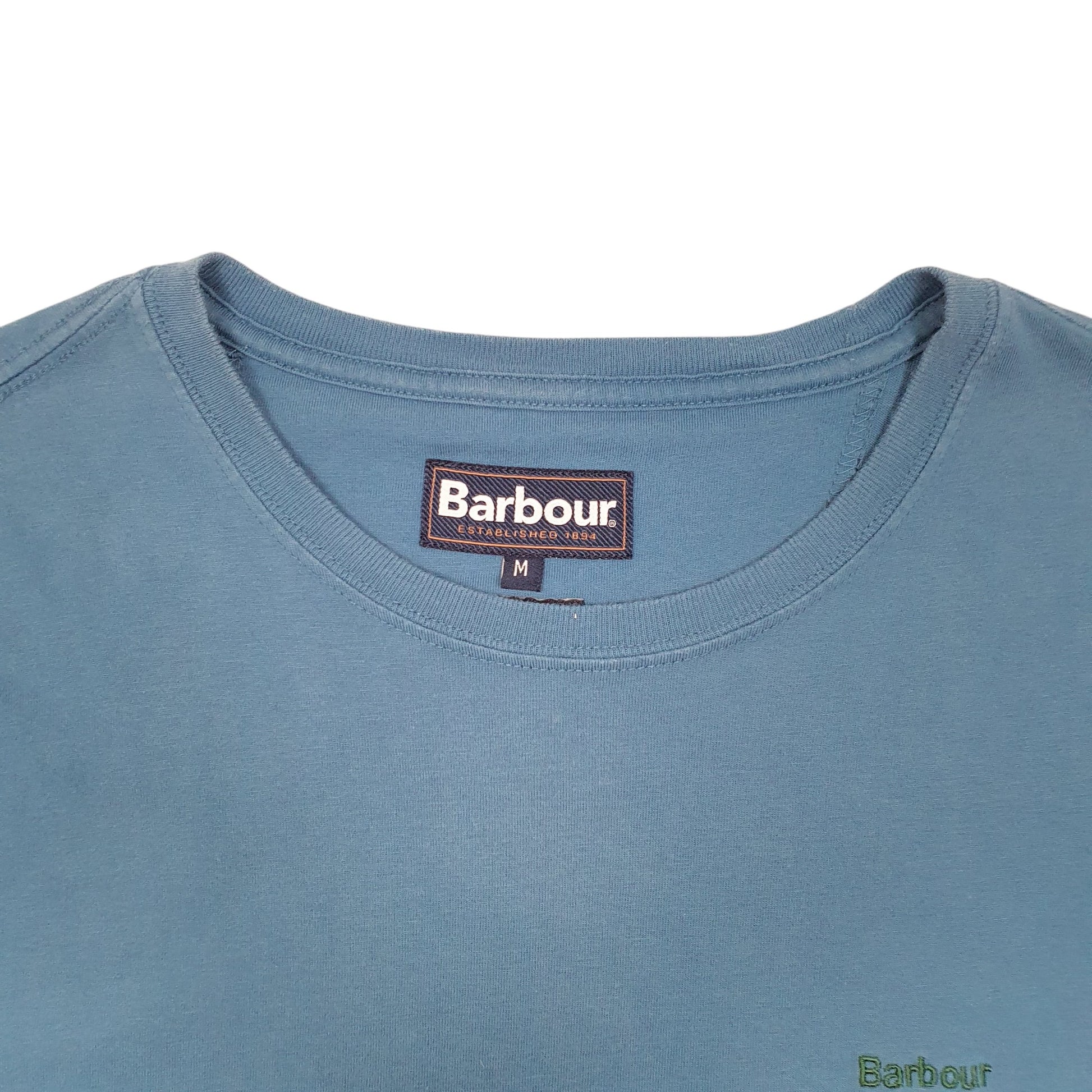 Mens Blue Barbour  Short Sleeve T Shirt