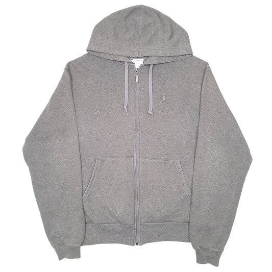 Mens Grey Champion Hoodie Full Zip Jumper