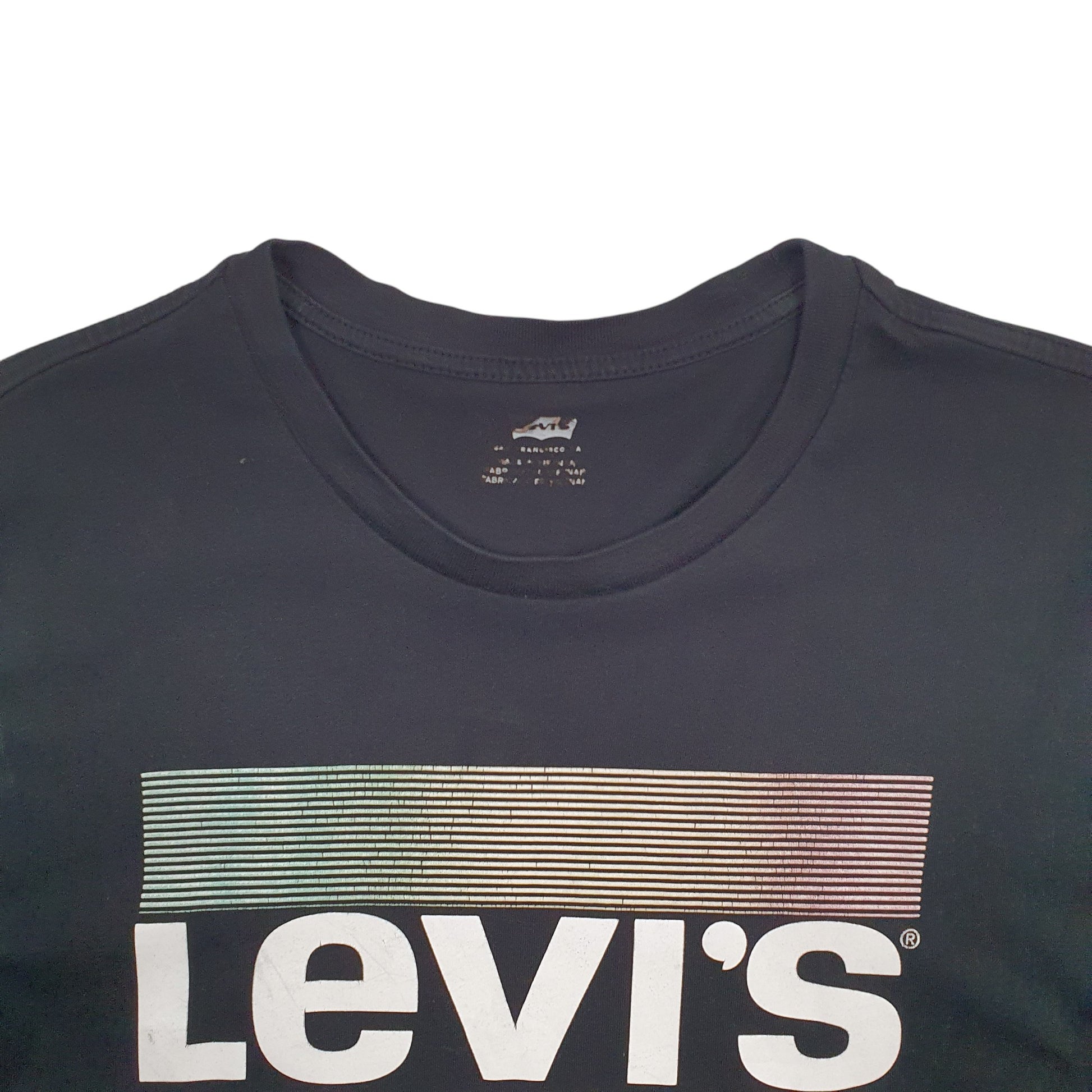 Mens Black Levis Spellout Short Sleeve T Shirt