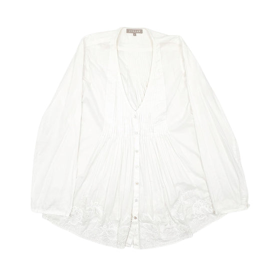 Womens White Jigsaw Blouse Long Sleeve T Shirt