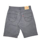 Mens Grey Levis Denim Jeans Jorts 569 Baggy Stretch Denim Shorts