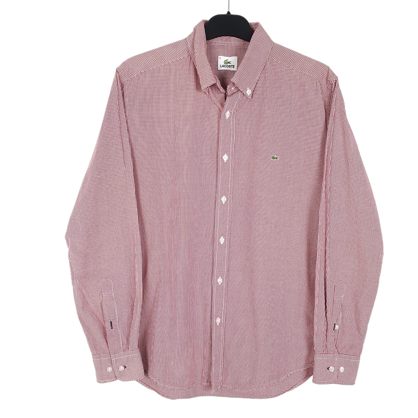 Mens Red Lacoste  Long Sleeve Shirt