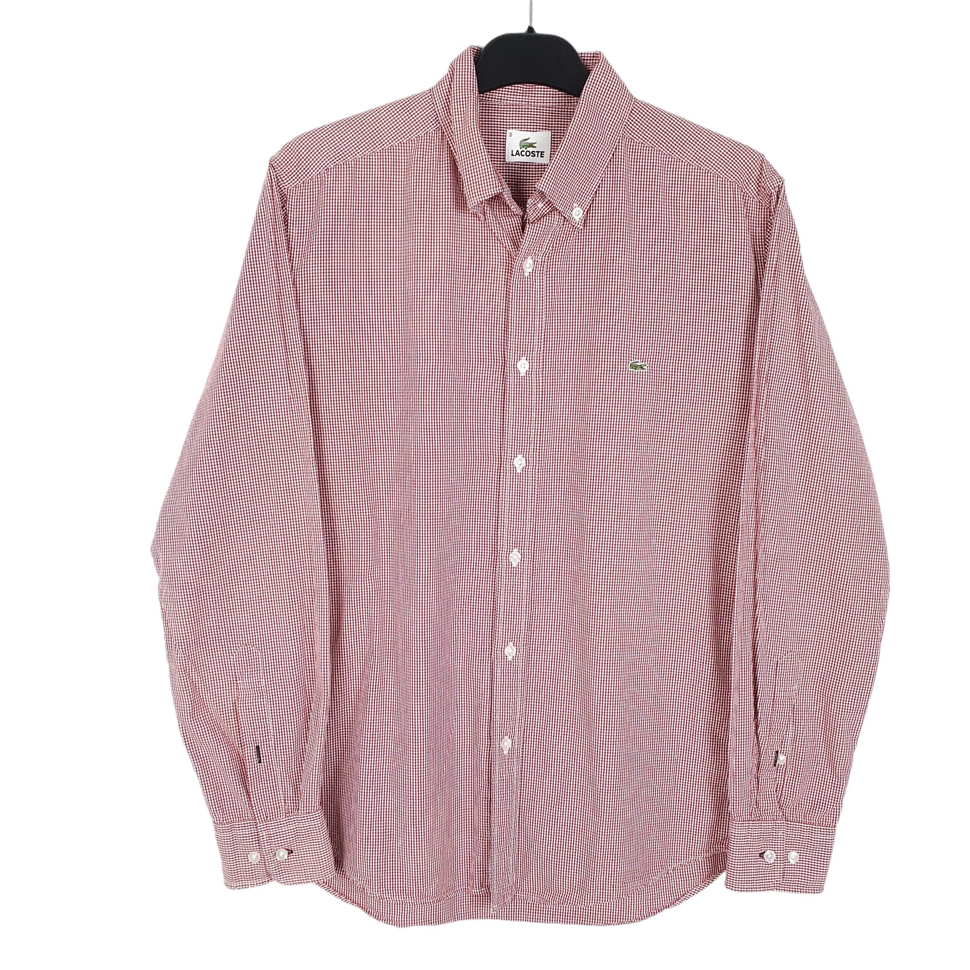 Mens Red Lacoste  Long Sleeve Shirt