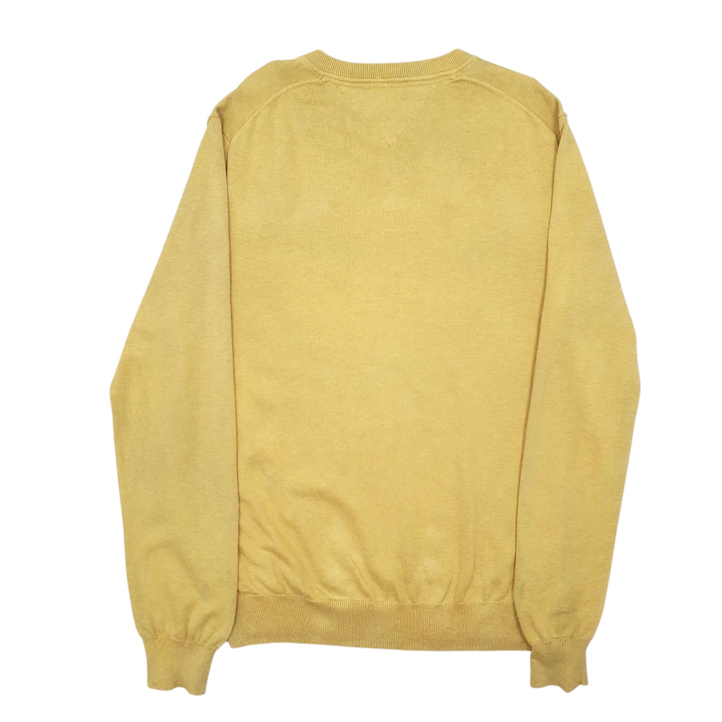Mens Yellow Tommy Hilfiger Pima Cotton V Neck Jumper