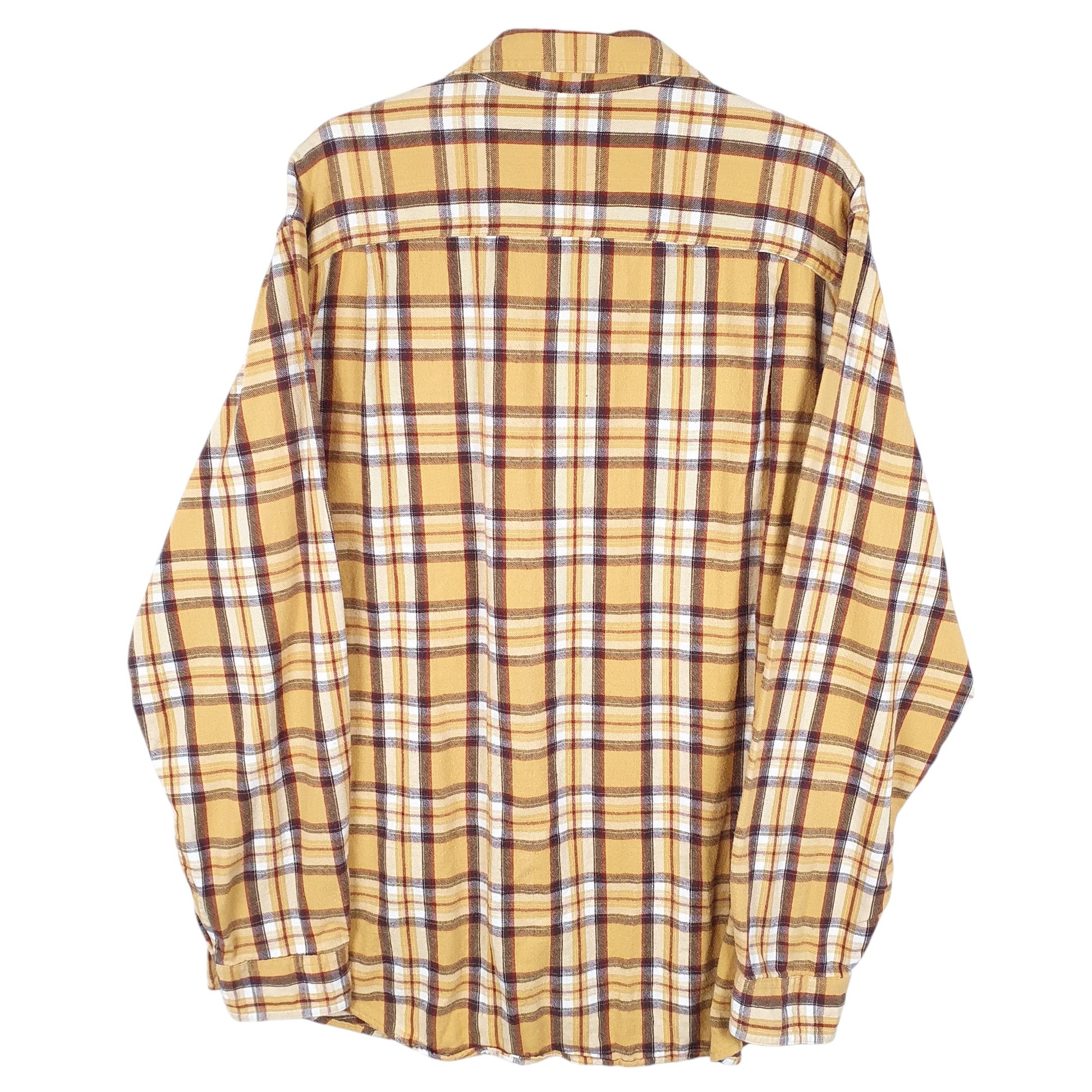 Mens Yellow L.L.Bean Flannel Overshirt Shacket Long Sleeve Shirt