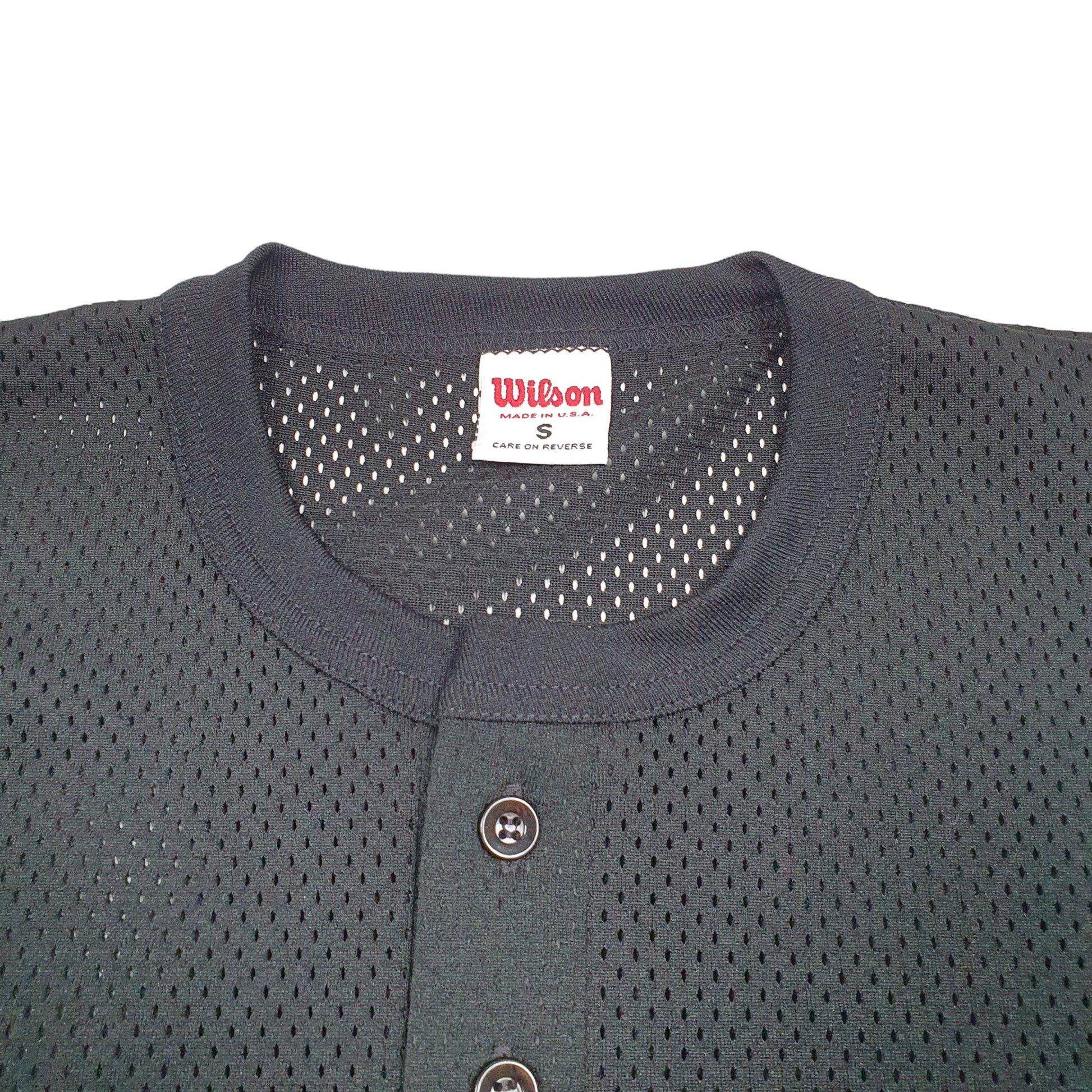 Mens Black Wilson Vintage Camden Wyoming USA Baseball Jersey Made In USA Short Sleeve T Shirt