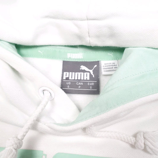 Mens White Puma Spellout Hoodie Jumper