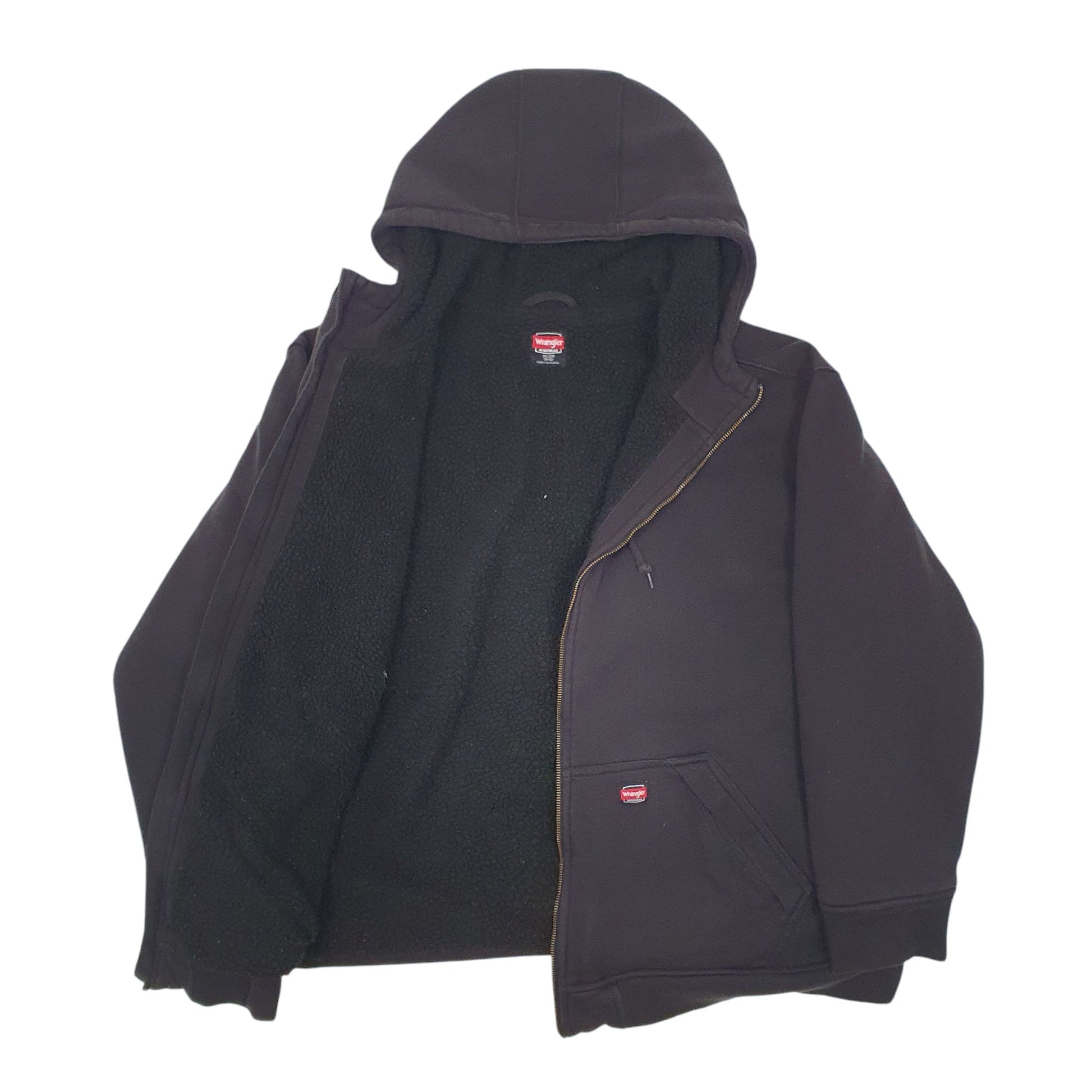 Mens Black Wrangler Workwear Fleece Lined Full Zip Jumper