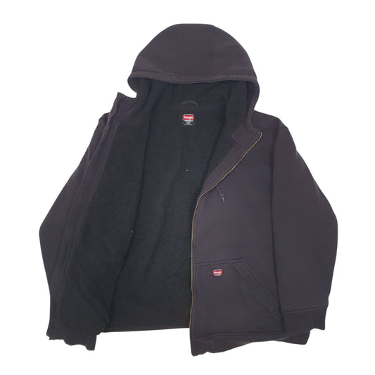 Mens Black Wrangler Workwear Fleece Lined Full Zip Jumper