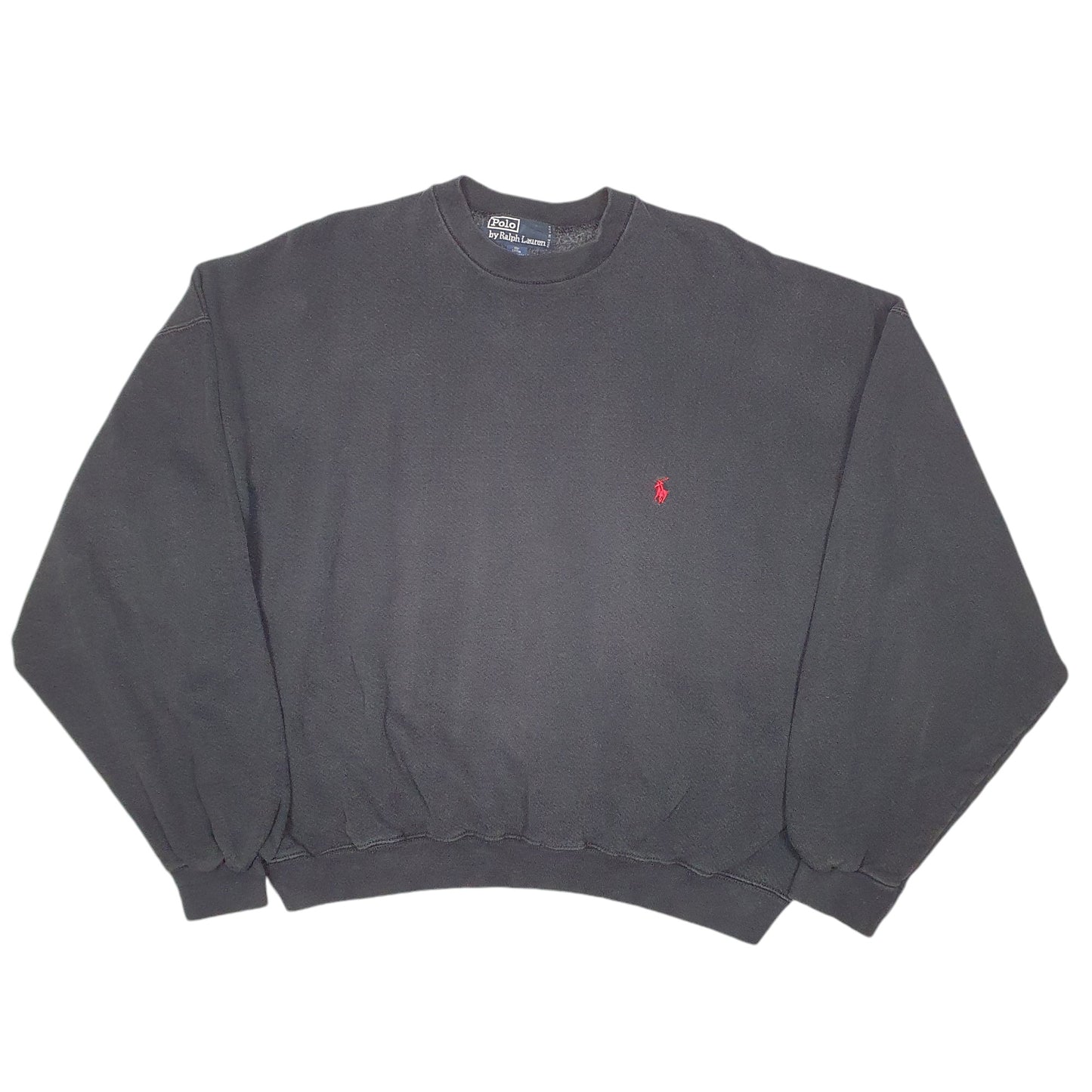 Mens Black Polo Ralph Lauren Vintage Made In USA 90s Crewneck Jumper