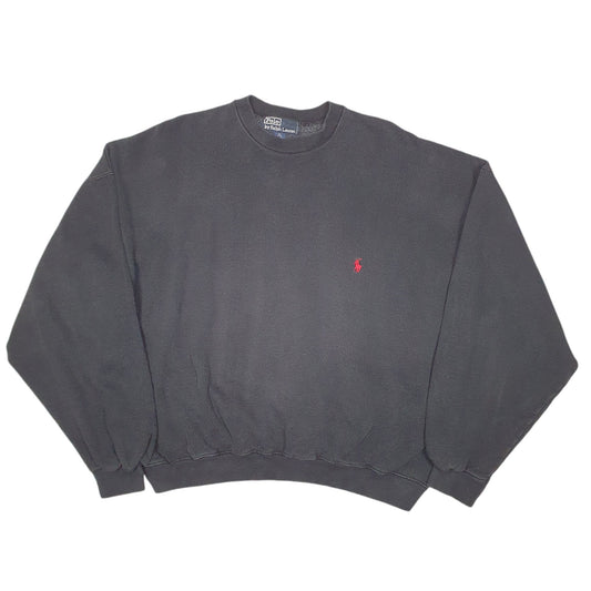 Mens Black Polo Ralph Lauren Vintage Made In USA 90s Crewneck Jumper