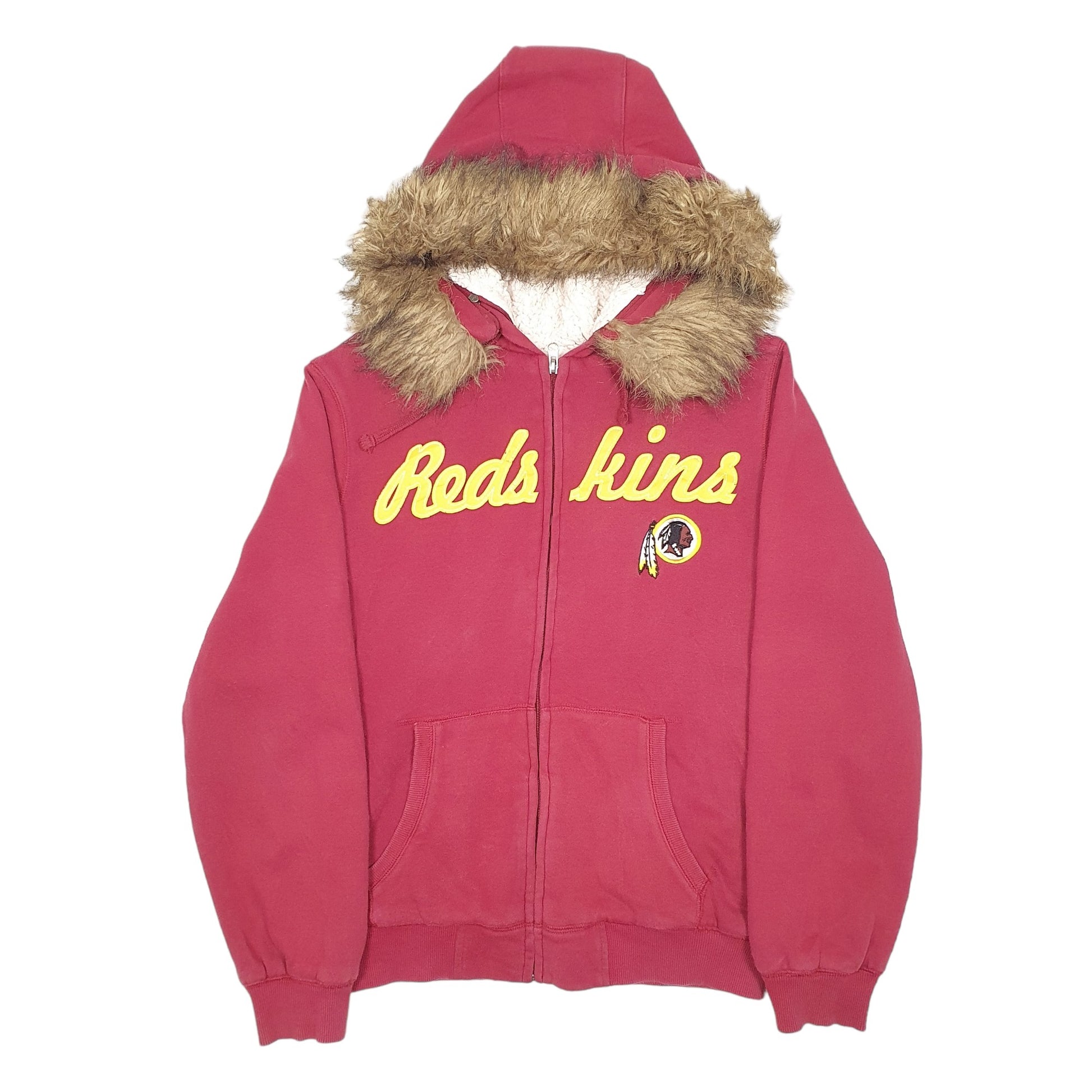 Womens Burgundy NFL Redskins American Football Fleece Lined Full Zip Jumper