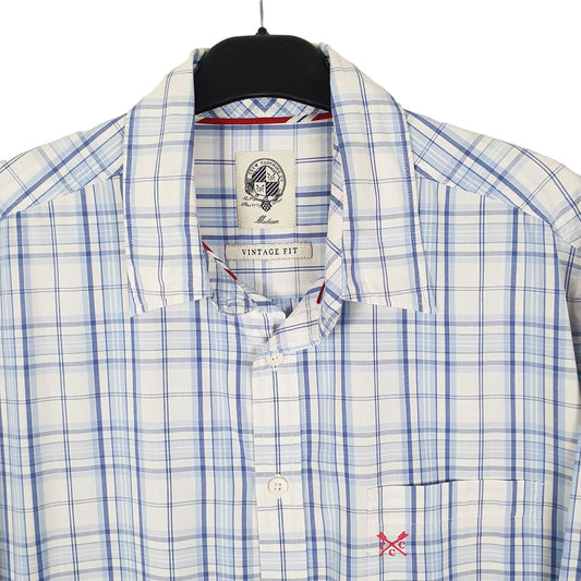 Mens Blue Crew Clothing Vintage Fit Long Sleeve Shirt