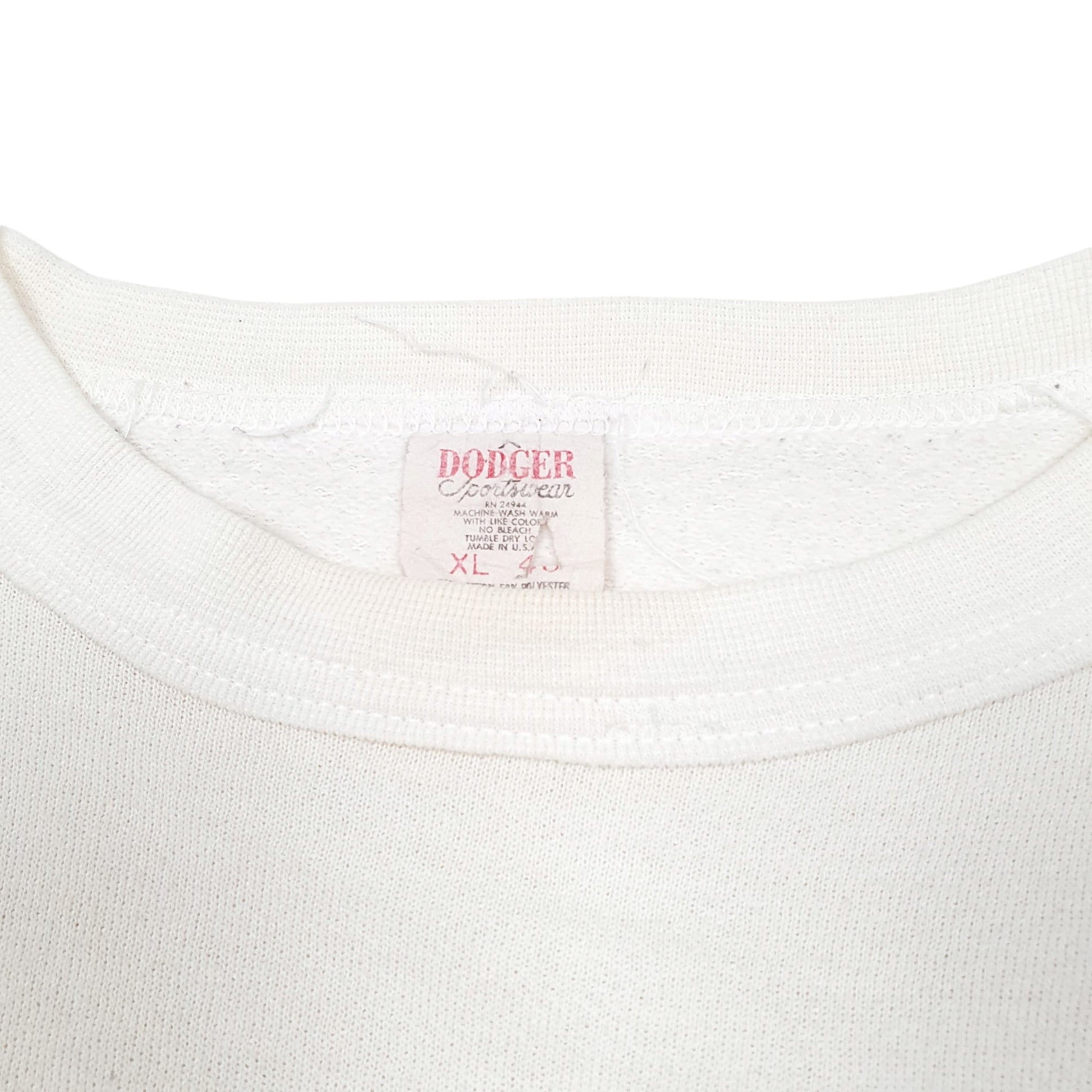 Mens Cream Dodger Sportswear Vintage Notre Dame Fighting Irish 70s 80s Made In USA Football Crewneck Jumper