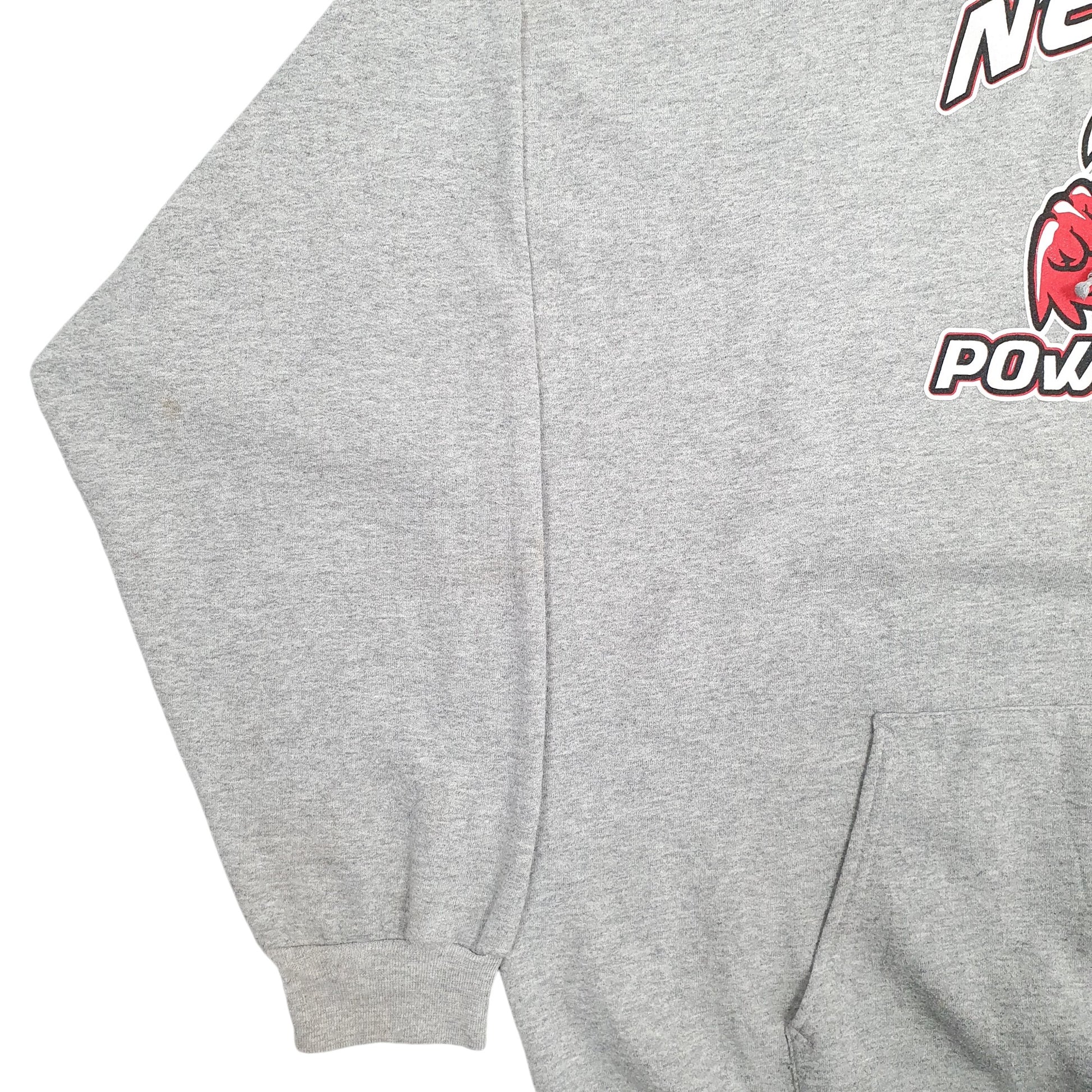 Mens Grey Port & Company Necedah Powerlifting Spellout Hoodie Jumper