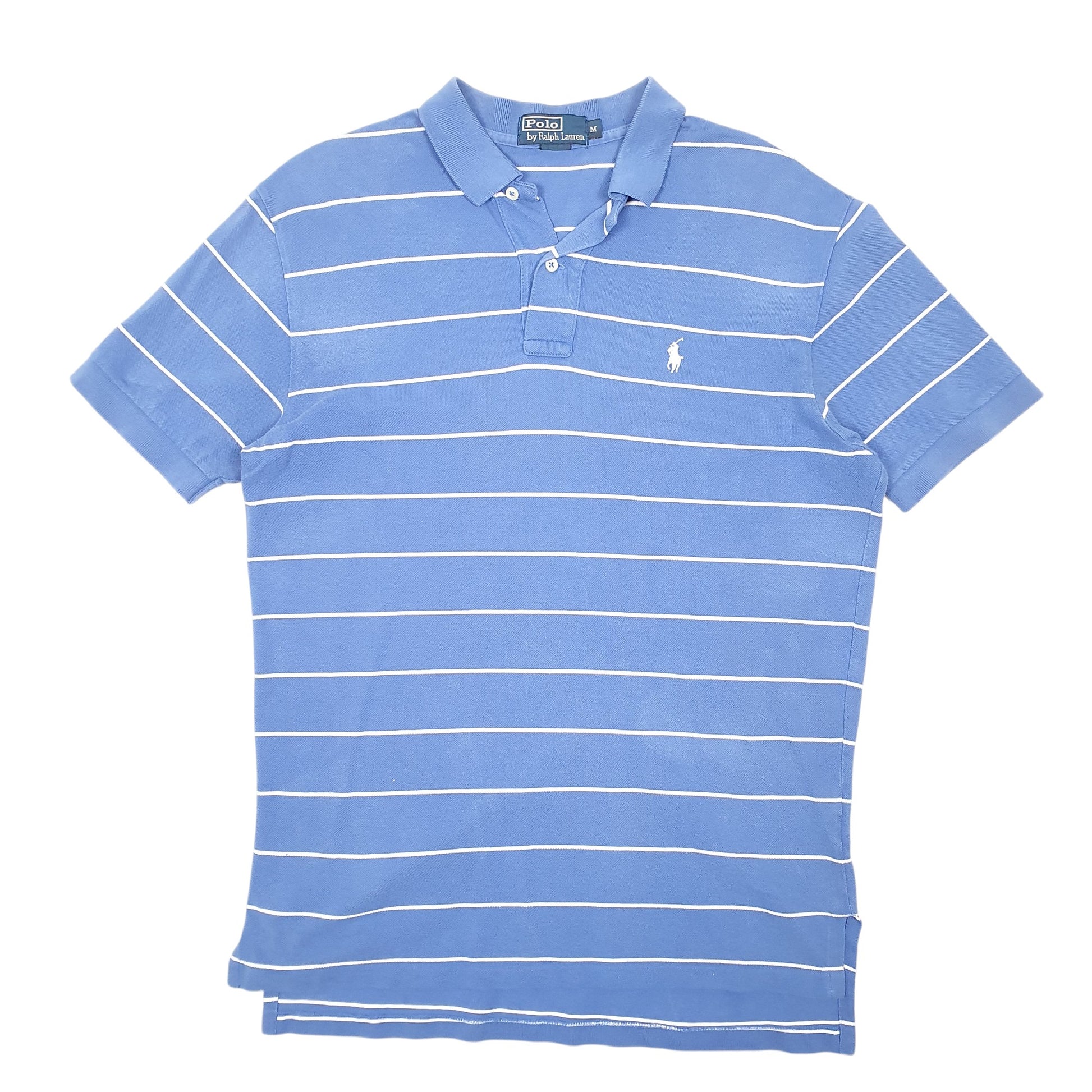 Mens Blue Polo Ralph Lauren Striped Short Sleeve Polo Shirt