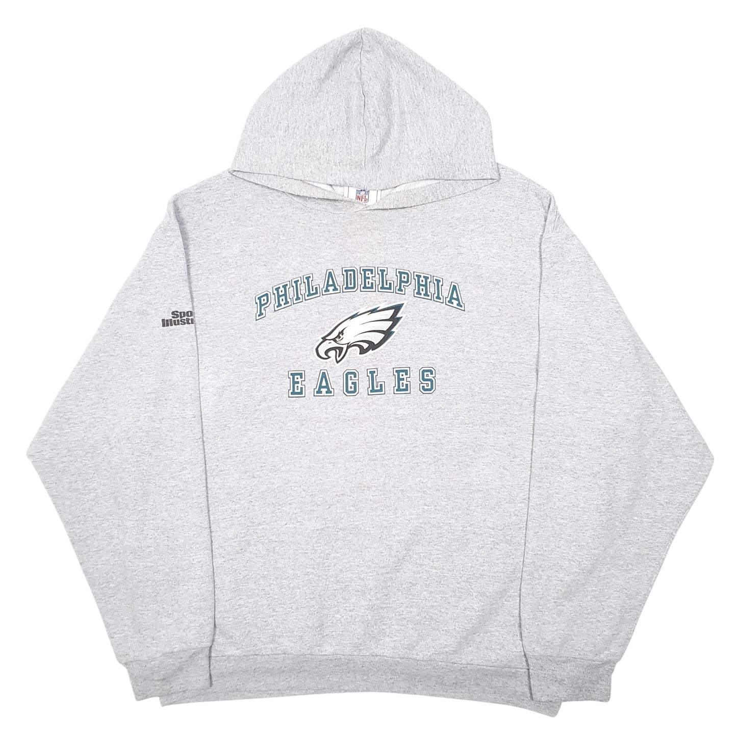 Mens Grey NFL Philadelphia Eagles American Football USA Spellout Hoodie Jumper