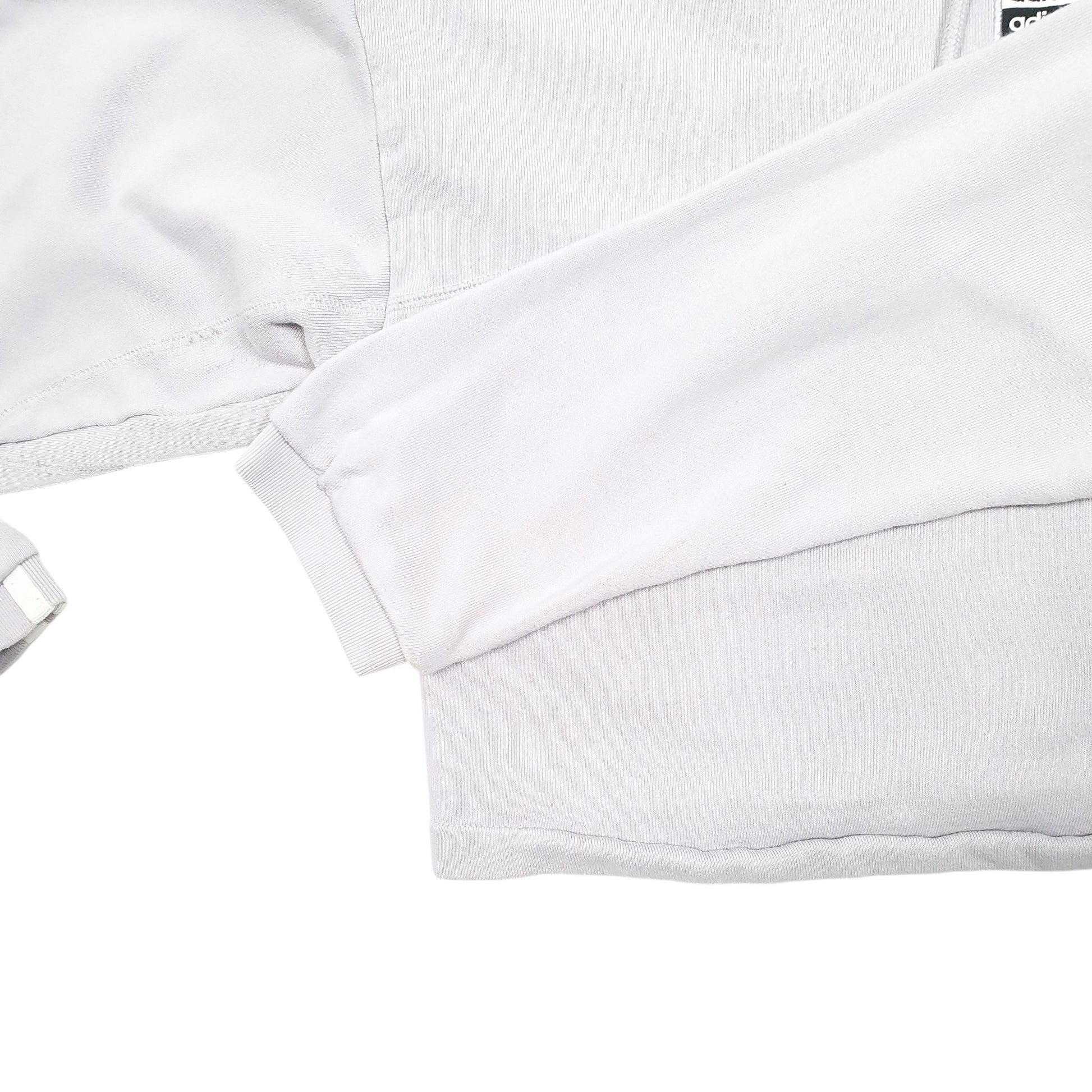 Womens Grey Adidas Cropped Short Workout Hoodie Jumper