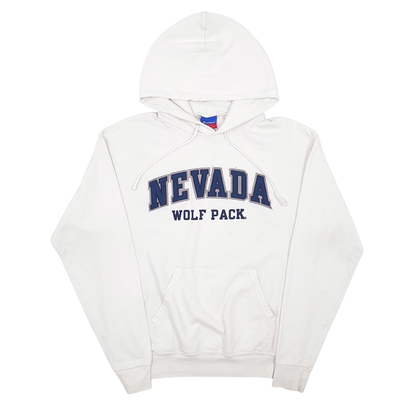 Mens White Champion Nevada Wolf Pack Embroidered Hoodie Jumper