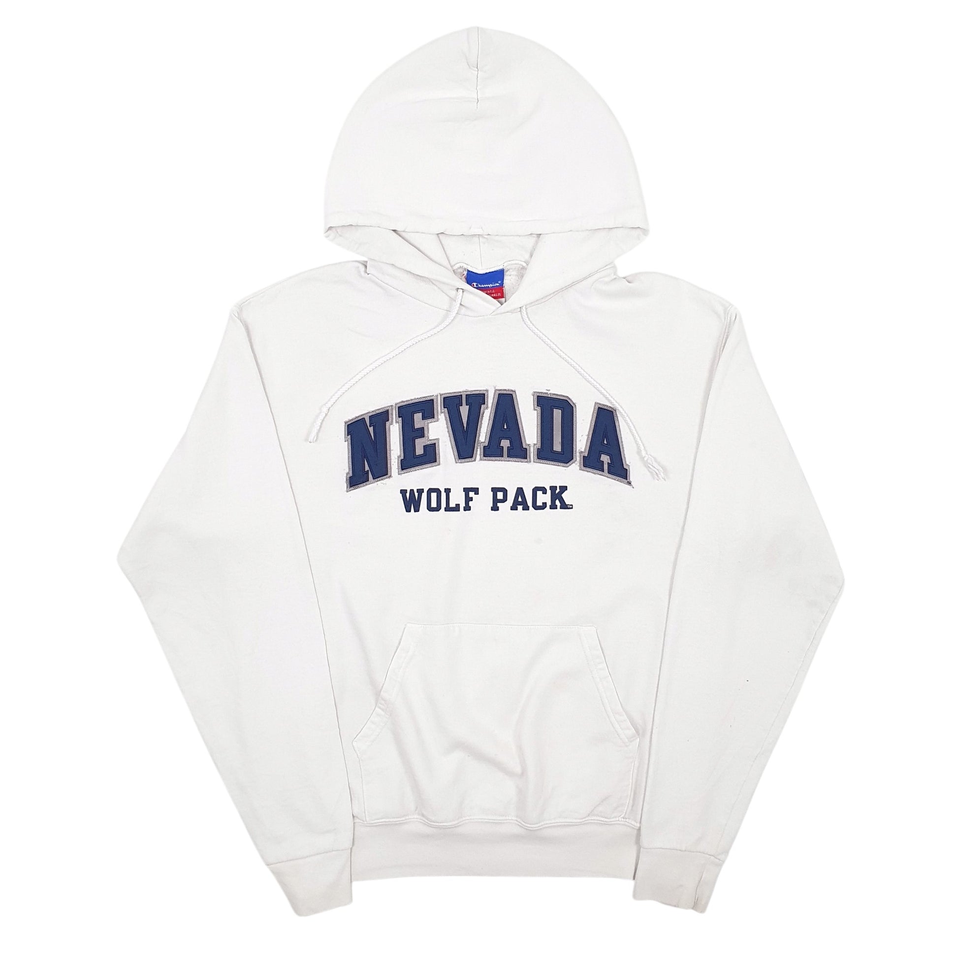 Mens White Champion Nevada Wolf Pack Embroidered Hoodie Jumper
