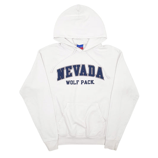 Mens White Champion Nevada Wolf Pack Embroidered Hoodie Jumper