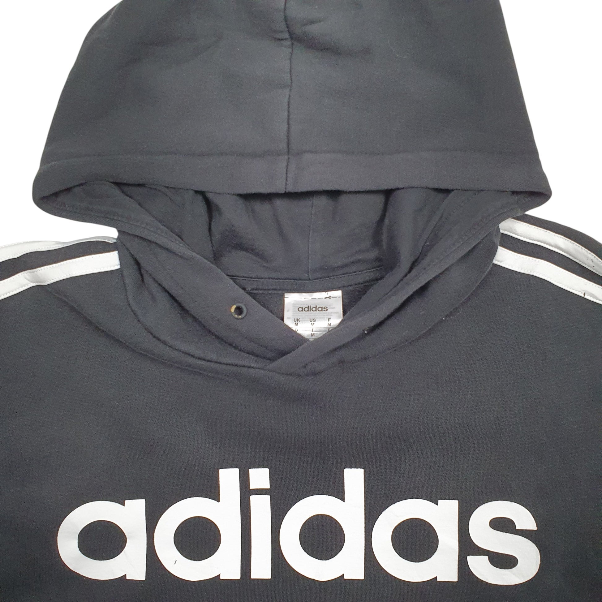 Mens Black Adidas Spellout Hoodie Jumper