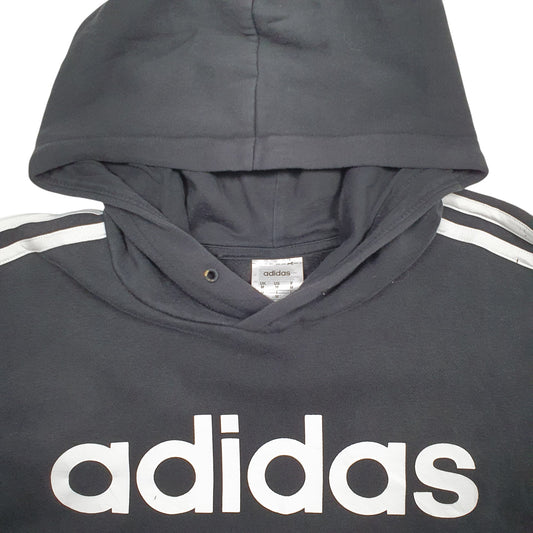 Mens Black Adidas Spellout Hoodie Jumper
