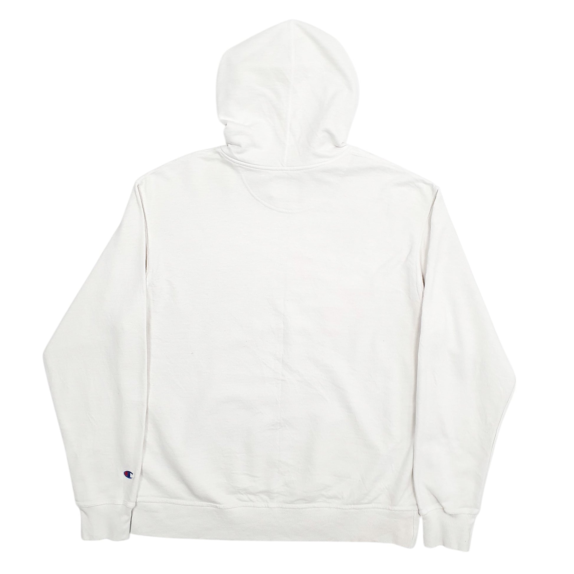 Mens Cream Champion Spellout Hoodie Jumper
