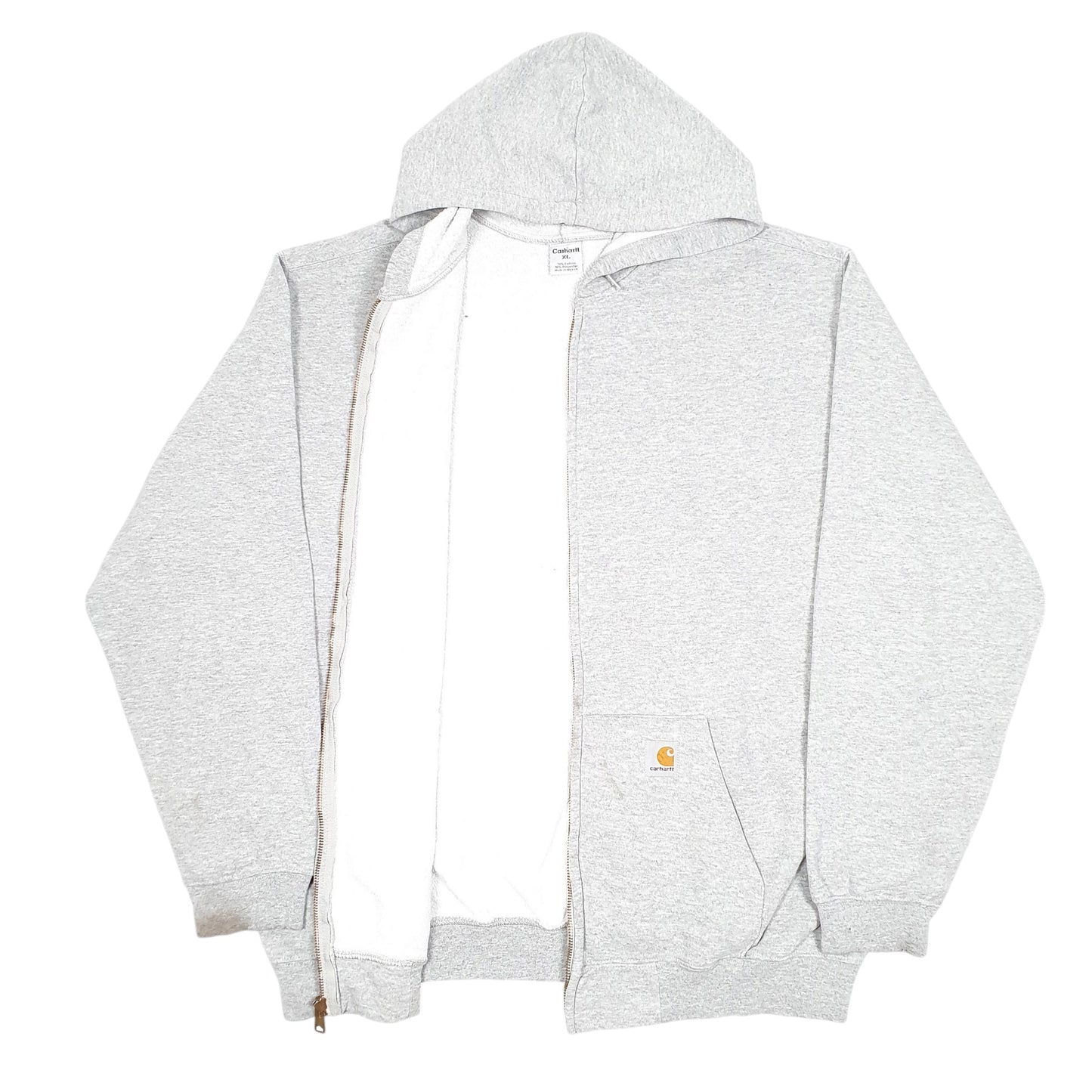 Mens Grey Carhartt Workwear Hoodie Full Zip Jumper