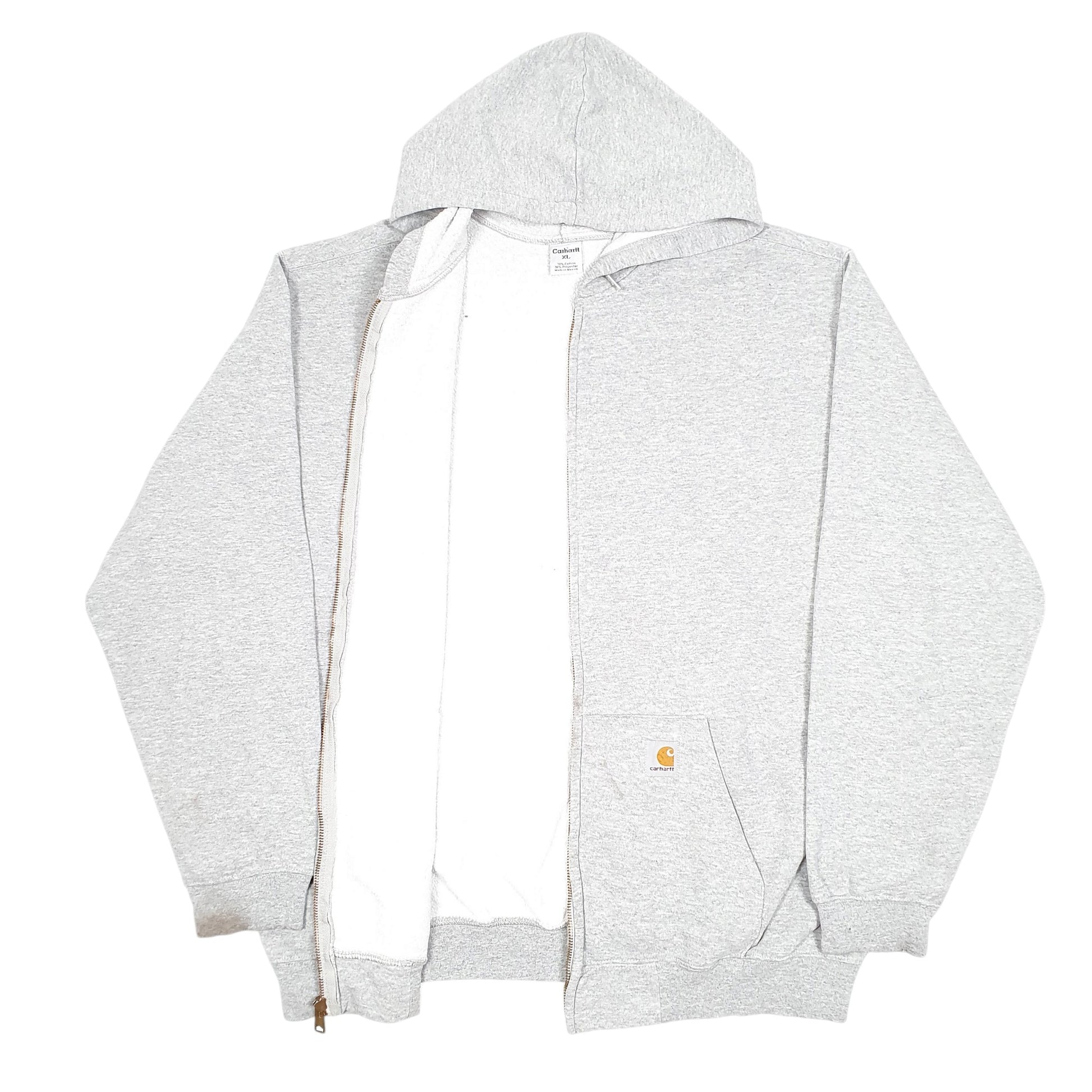 Mens Grey Carhartt Workwear Hoodie Full Zip Jumper