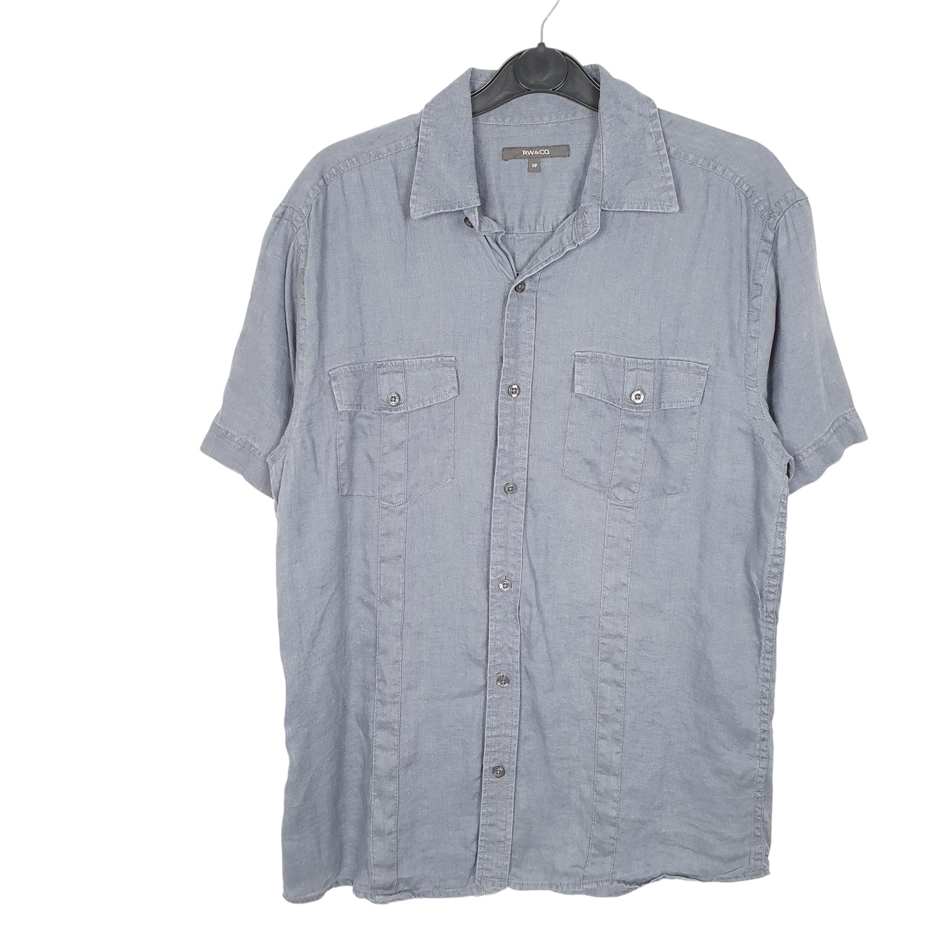Mens Grey RW & CO  Short Sleeve Shirt