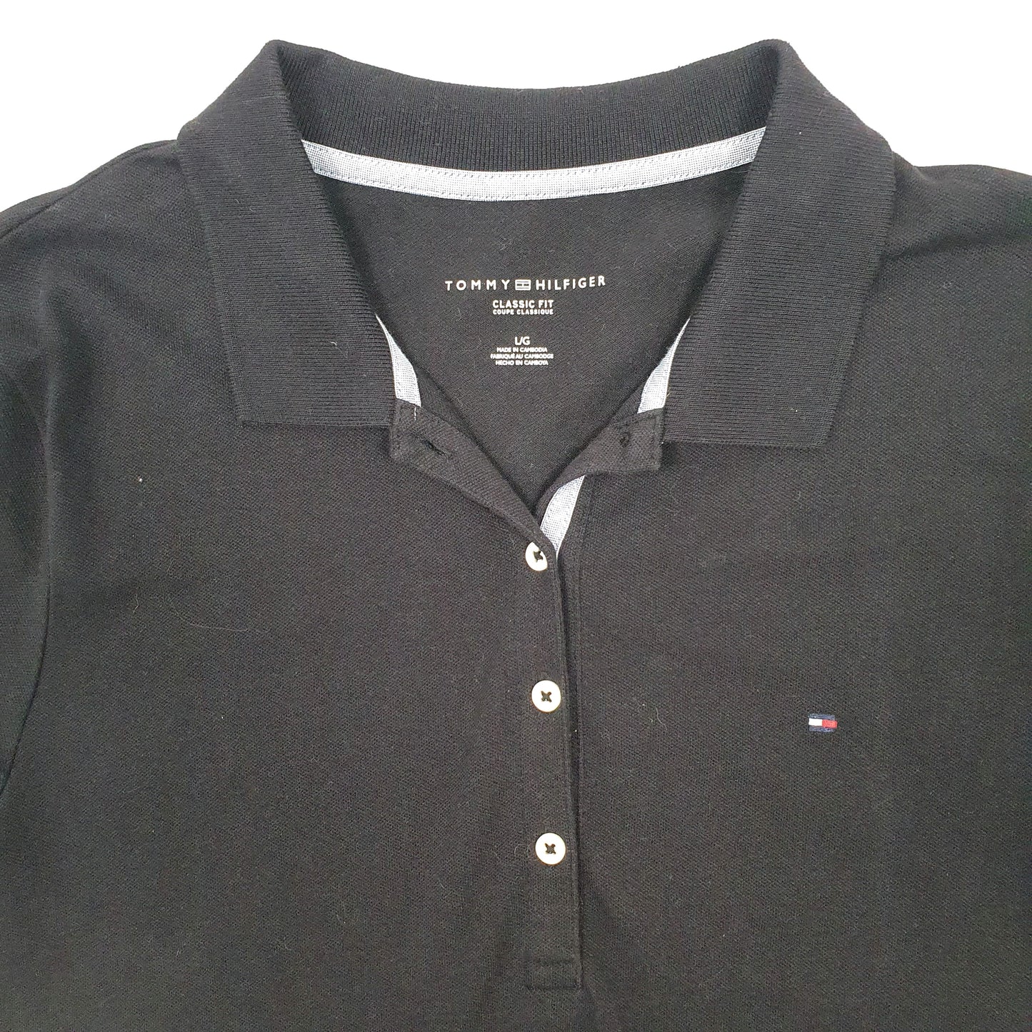 Womens Black Tommy Hilfiger  Short Sleeve Polo Shirt