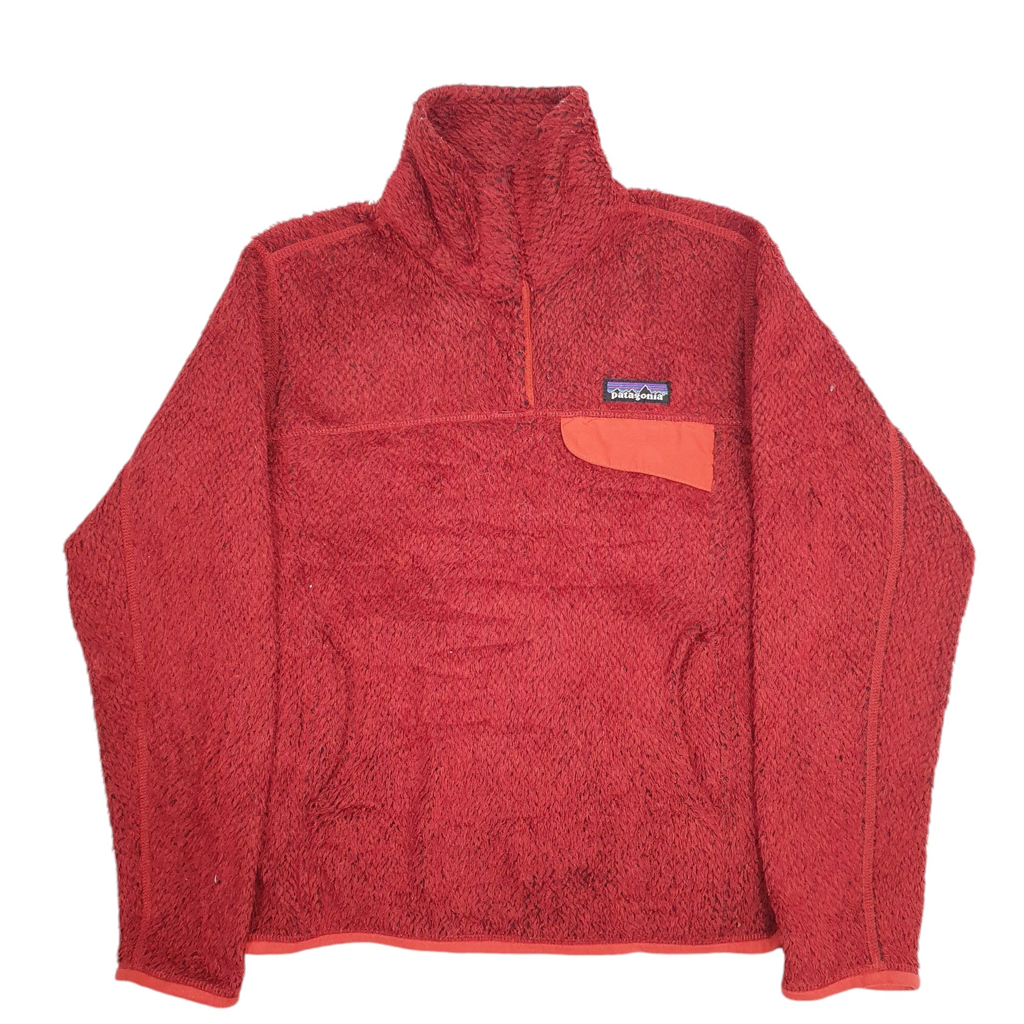 Patagonia Button Up Quarter Zip Polyester Fleece Sweatshirt Jumper Womens XS