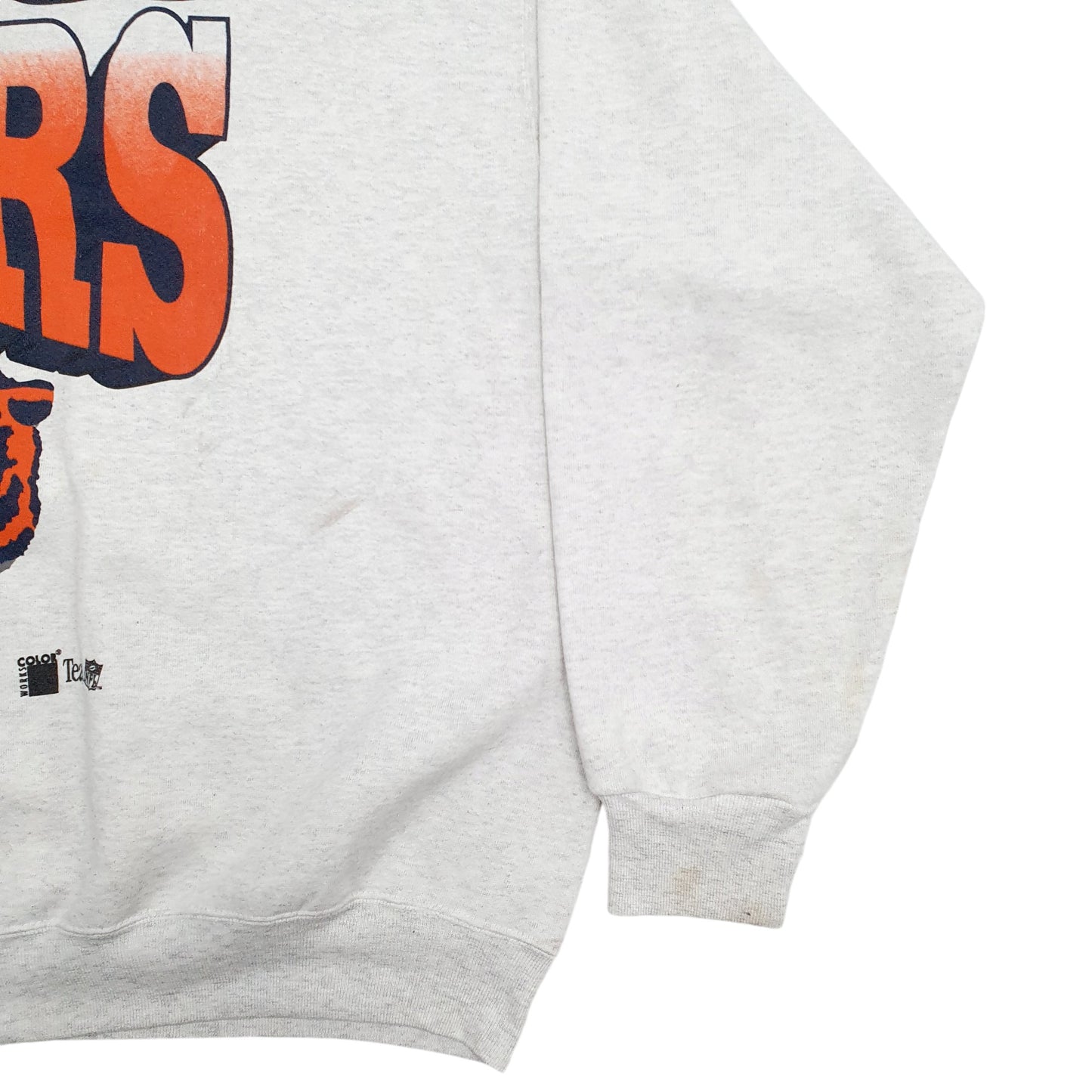 Mens Grey Color Works Chicago Bears NFL Football Vintage 90's Made In USA Crewneck Jumper