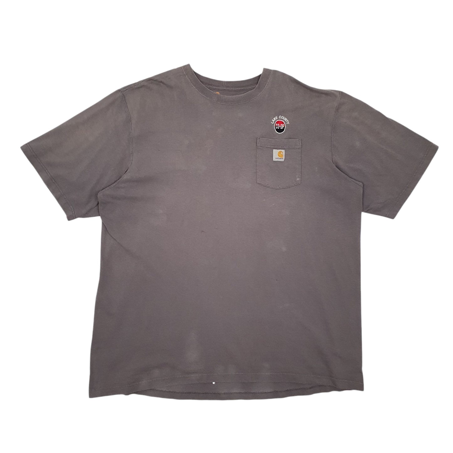 Mens Grey Carhartt Lake County co-op Short Sleeve T Shirt