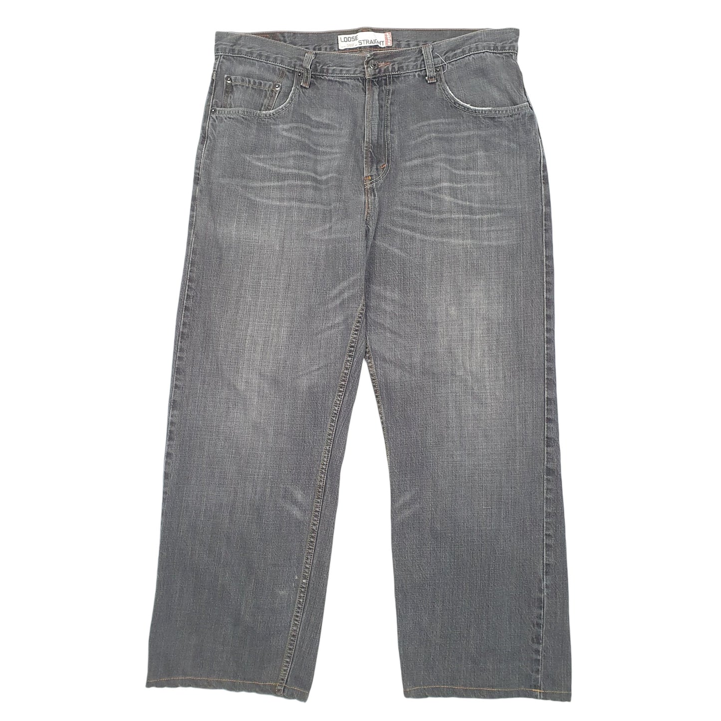 Mens Grey Levis Straight 569 JeansW36 L30