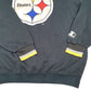 Mens Black Starter Vintage Pro Line Pittsburgh Steelers NFL Football USA Crewneck Jumper