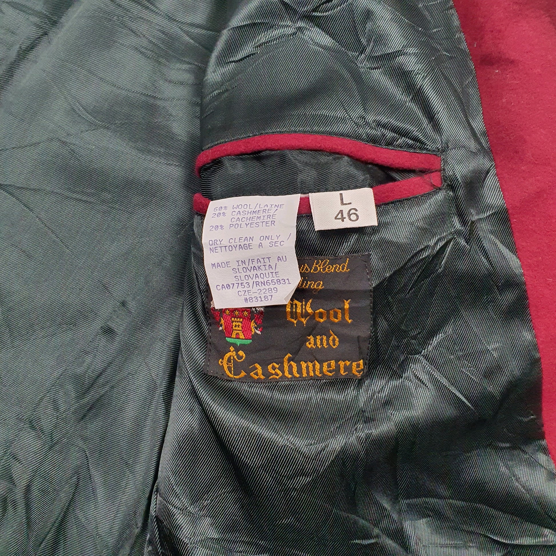 Mens Burgundy Boulevard Club Vintage  Coat