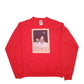 Womens Red Fruit Of The Loom Peace Spellout Crewneck Jumper