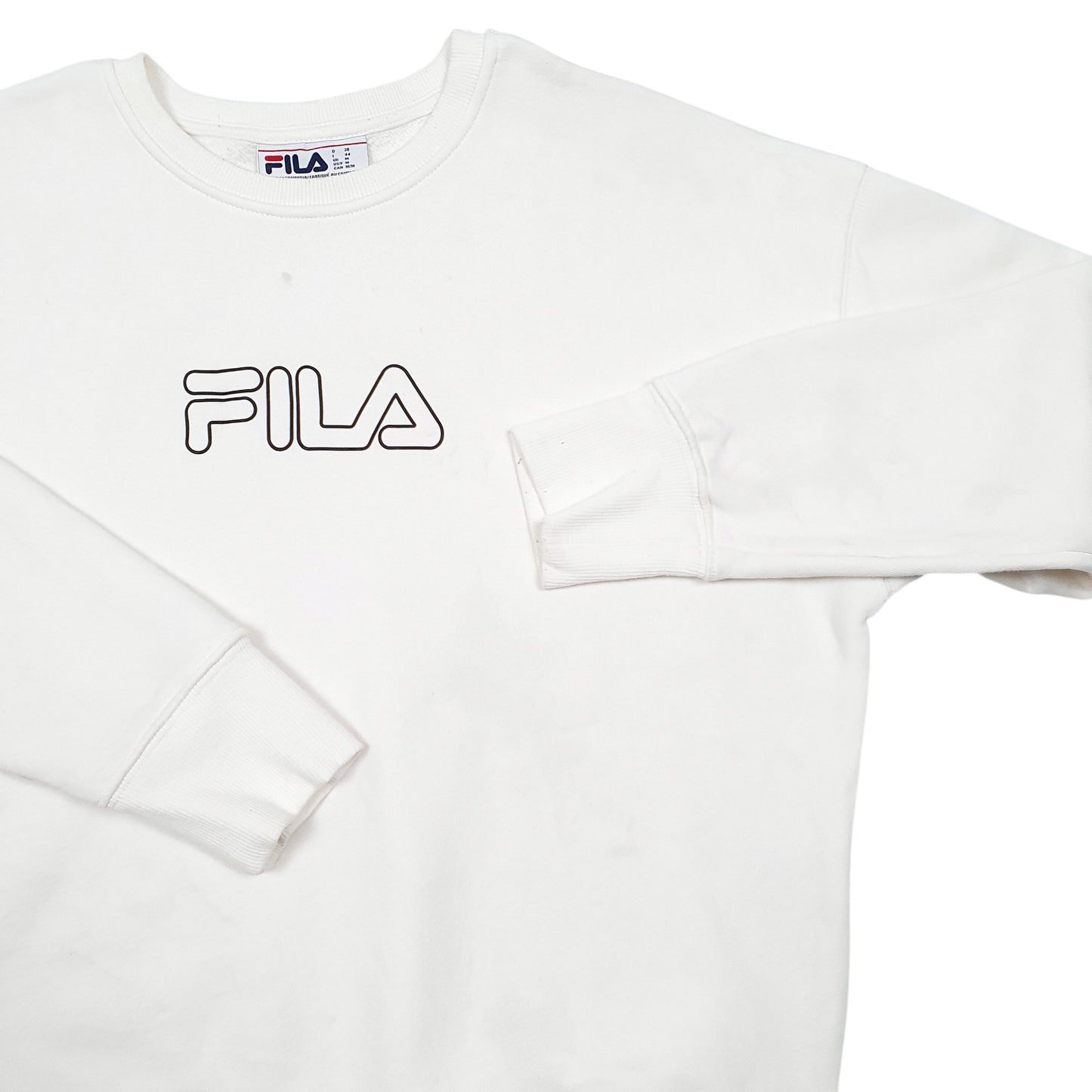 Mens Cream Fila Spellout Crewneck Jumper