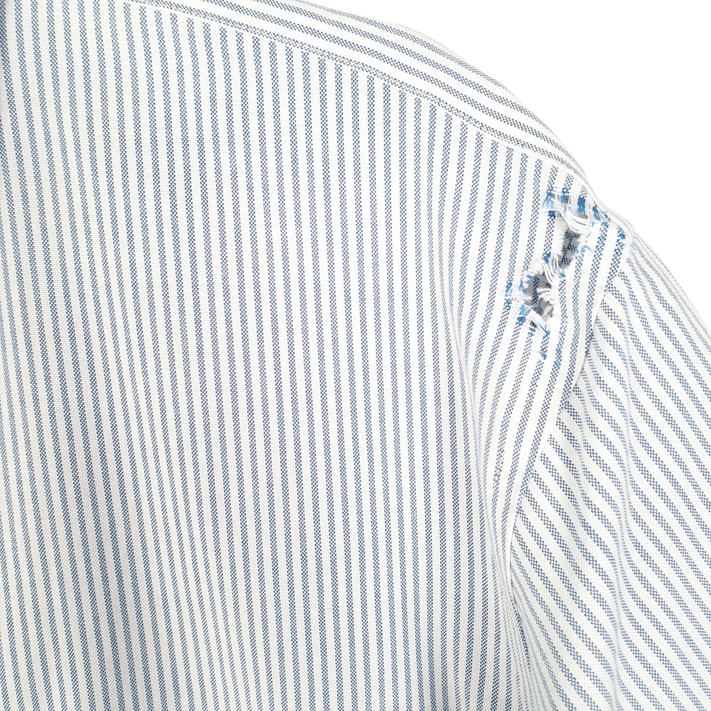 Mens White Lands End Oxford Short Sleeve Shirt